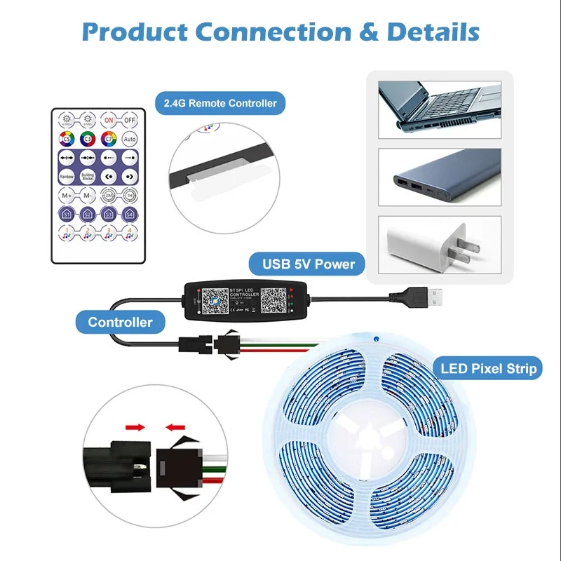 WS2812B Controller Bluetooth M - Ws2812B Strip 5V recension och pris